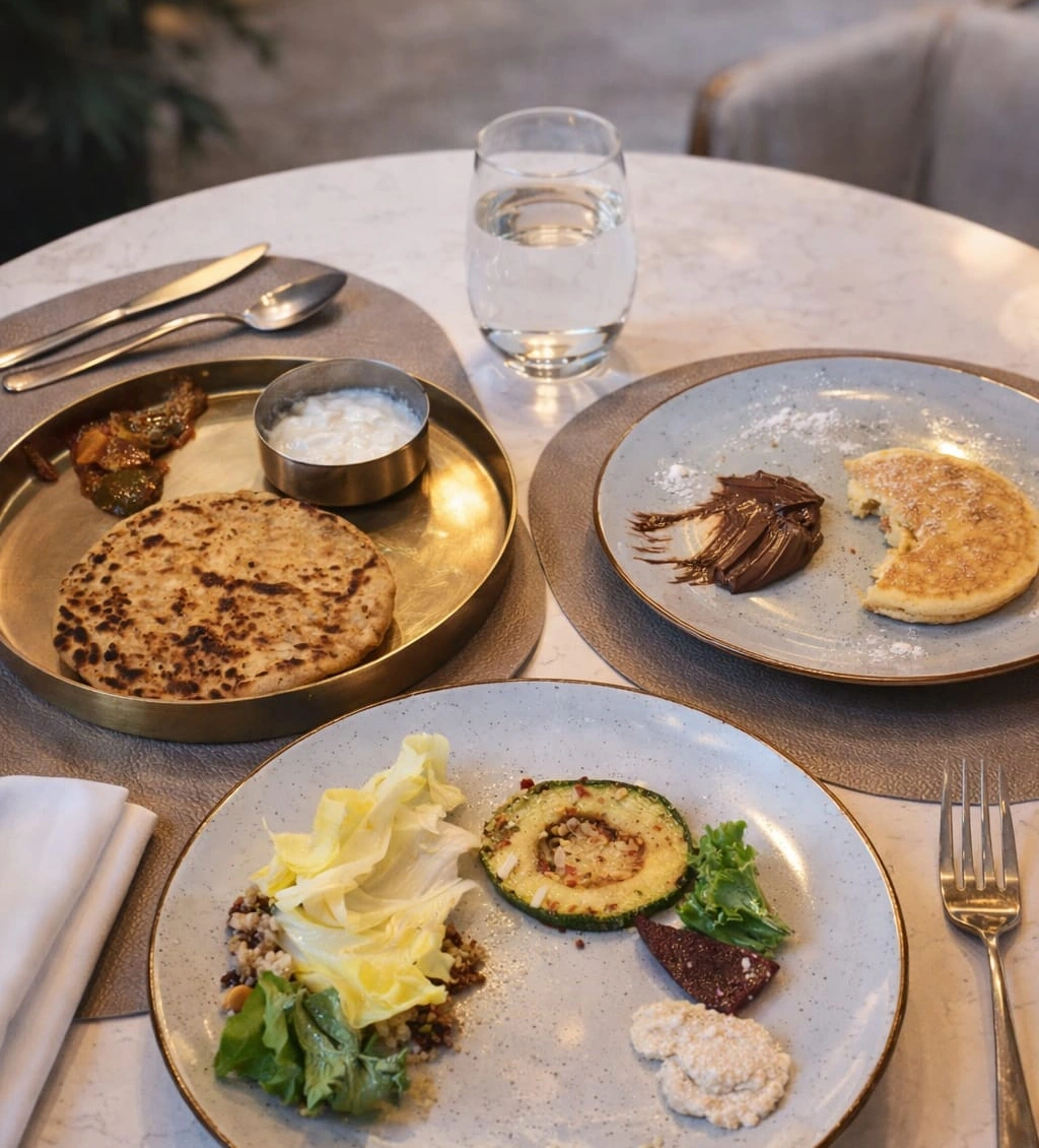 Family-friendly balanced meal system with practical Indian foods